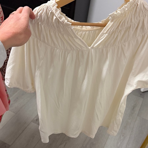 J. Crew Factory Off-White Ruffle Blouse - Picture 3 of 3